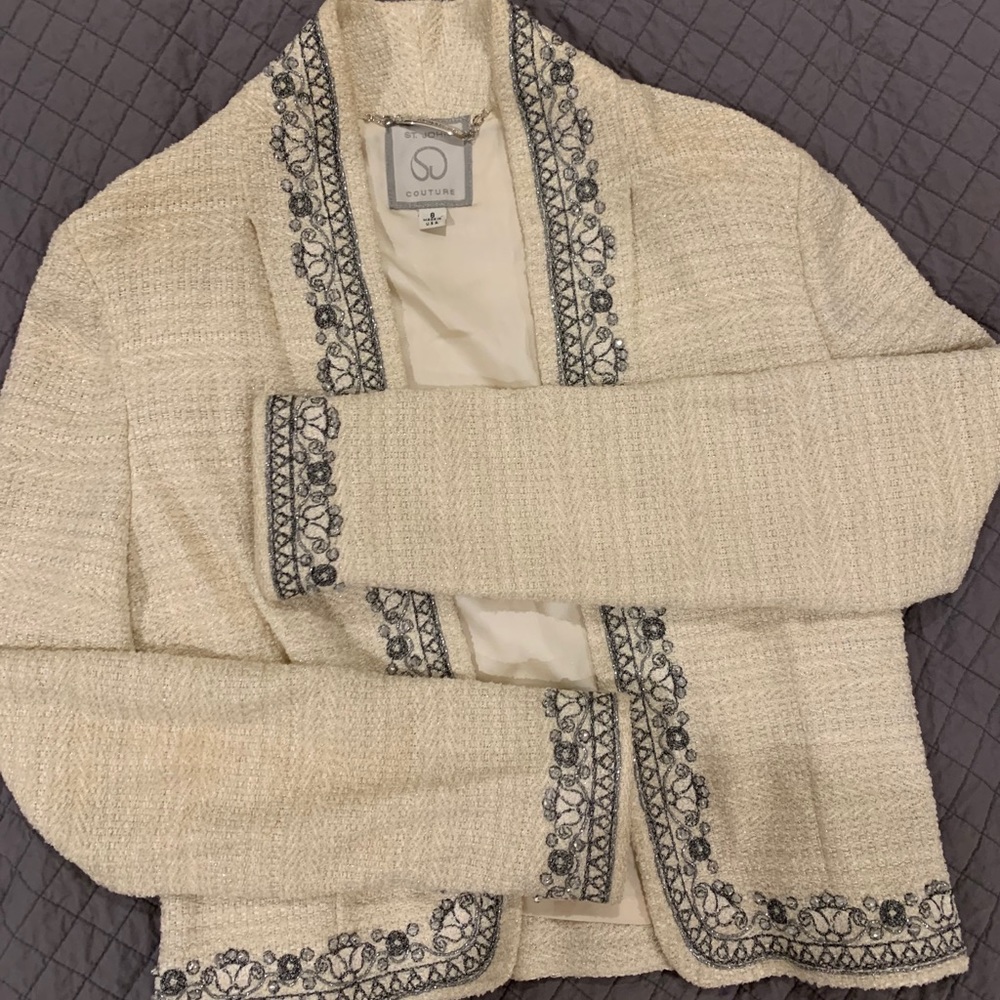 St John pearl white dressy blazer